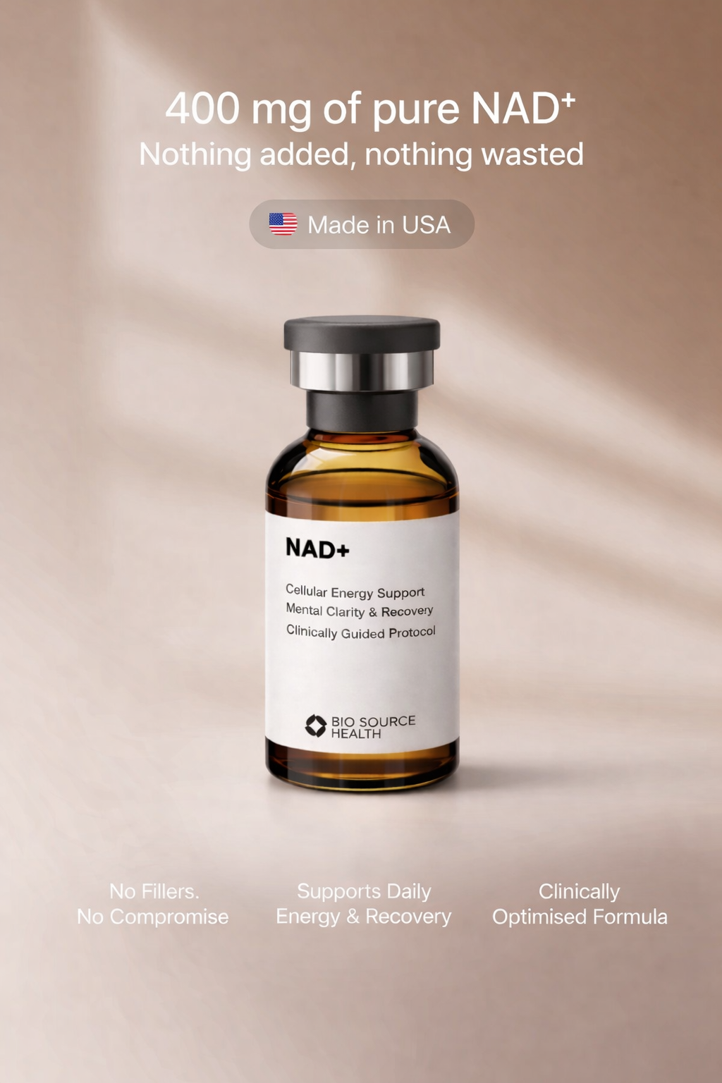 NAD+ injection. Pure. Potent. Nothing else.